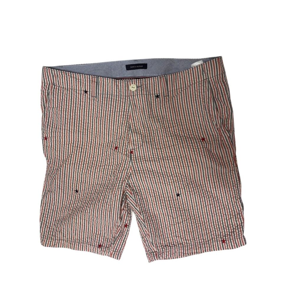 Tommy Hilfiger Striped Bermuda Shorts — 38" Americana USA Coastal Resort